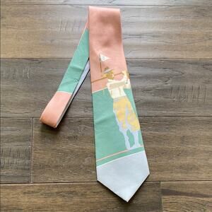NAUTICA Golf Themed Tie in Pastel Colors